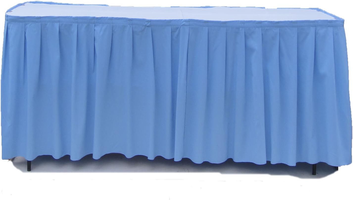 Table Skirt 17' Baby Blue Polyester By Broward Linens