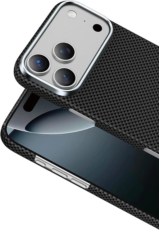 CONSTRAIN - iPhone 17 Pro Max ile uyumlu Apple Kılıf Desenli Karbon Fiber Kevlar Norra Magsafe ile uyumlu Kapak