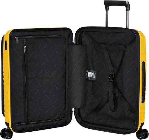 Samsonite Intuo - Hard Case Carry on Luggage 55 x 40 x 23/26 cm - Expandable Cabin Trolley with Front Pocket, for EasyJet & Most Airlines, 42/48 L, Yellow (Citrus) - 2
