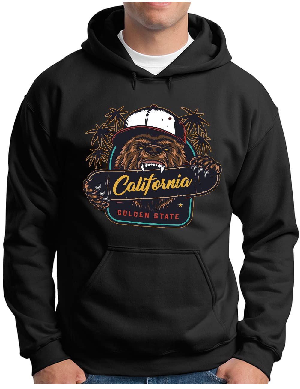 Sweat à capuche OM3® Cali Bear pour un look vintage décontracté - 5