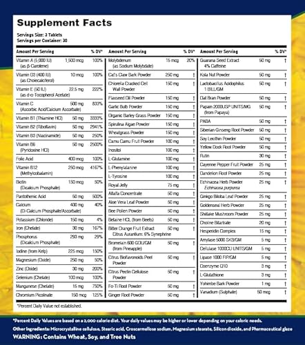 Lifesourcevitamins Lifesource Vitamins Whole Food Multivitamin & Minerals With 71 All Natural Ingredients, Probiotics, Digestive Enzymes, Chelated Minerals And Non-Gmo, 90 Tablets #TOP1