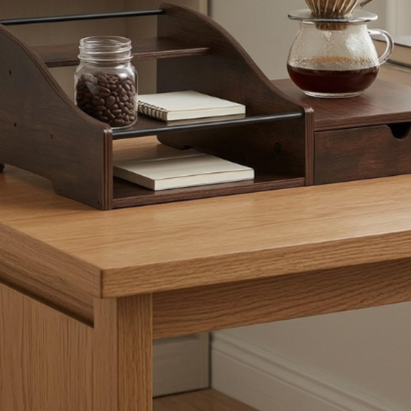 LOVIVER Organiteur Comptoir Spacieux Station à Café Comptoir En Bois