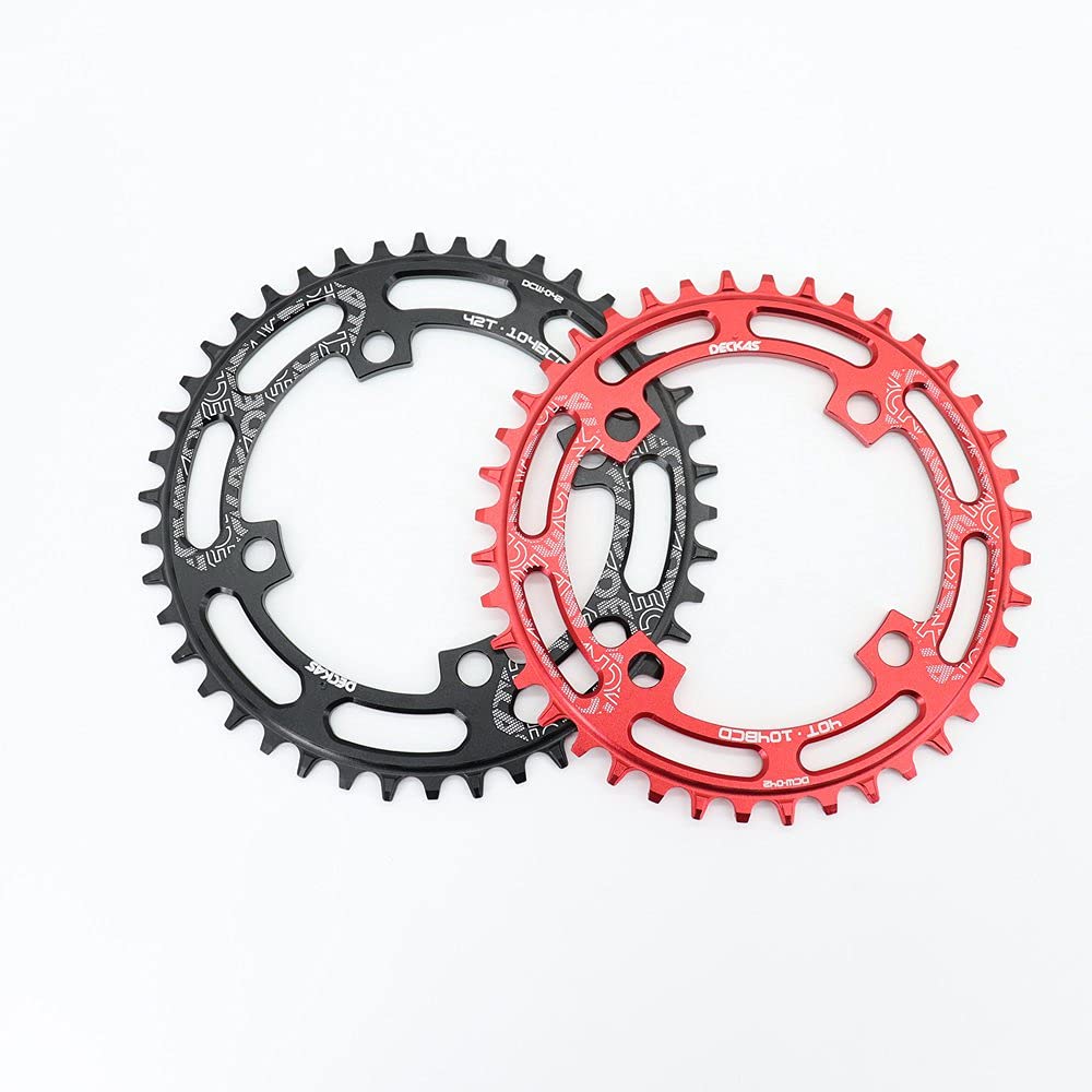 Monocorona MTB Chainring della Bici Rotonda 10 4BCD 40 42 44 46 48T 50 52 Dente MTB. Bici da Mountain Bike Anello Anello Catena Ruota 104 BCD Corone per Bicicletta(40T,Noir)