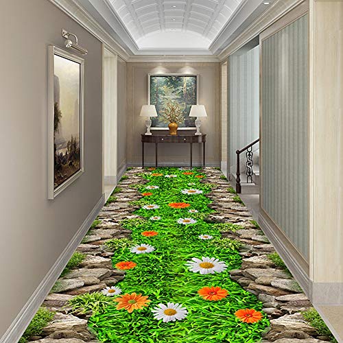 WUFENG-Tapis de passage 3D Floral Conception Appartement Surface for Entrée Couloir Couloir Tapis De Sol, Personnalisable (Color : A, Size : 0.6x1m) Cover