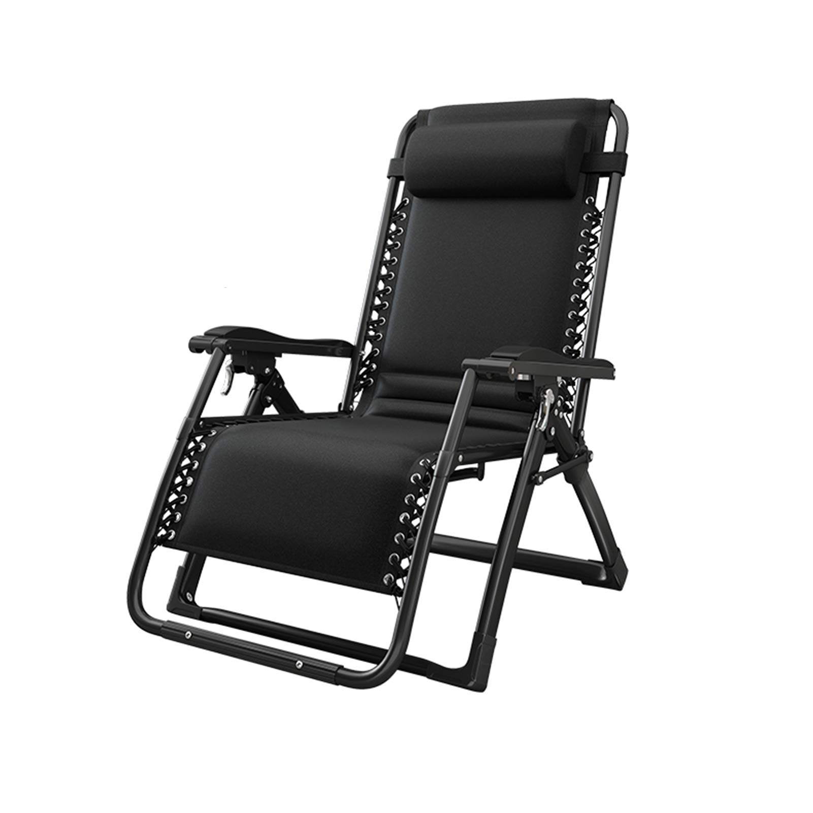 Fauteuil inclinable Zero Gravity pliable et transportable pour un confort optimal en noir