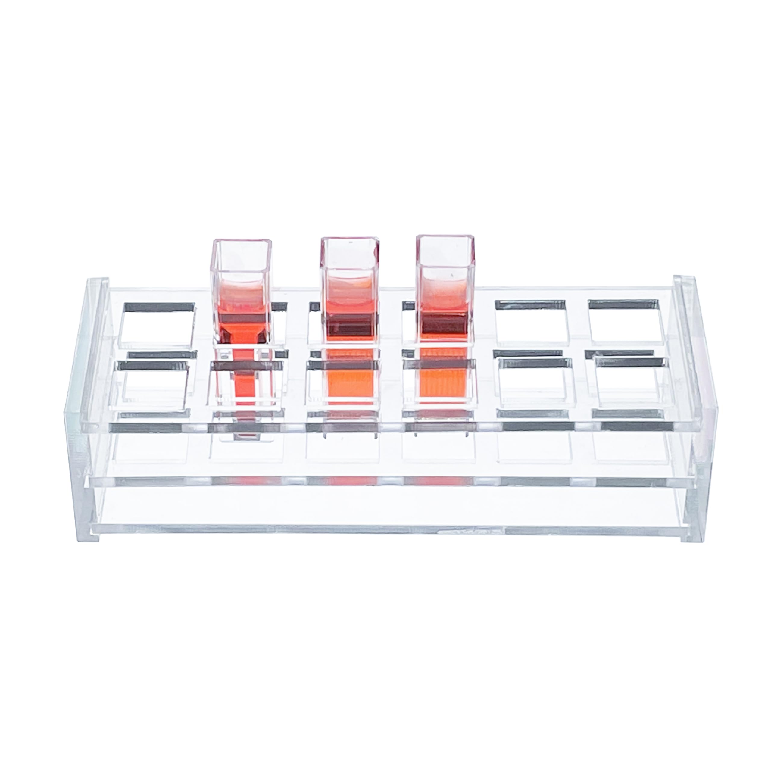 MUHWA Porta cuvette in acrilico per cuvette da 10 mm con percorso ottico, 12 posti, 1 pezzo