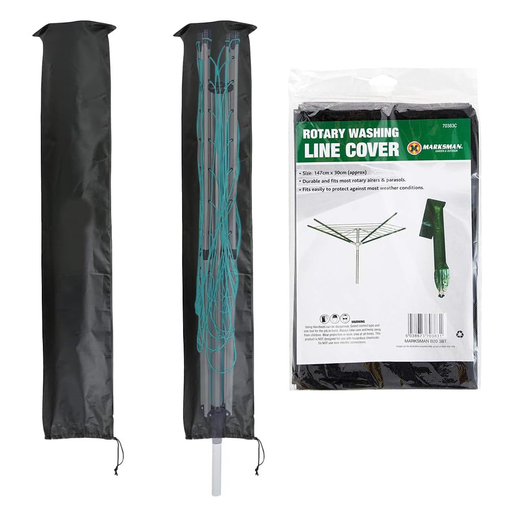 Bargains-Galore White Rotary Washing Line Cover - Heavy Duty Protector Waterproof, Clothes Garden, Parasol | Heavy Duty Rotary Windproof, Weatherproof | Durable & Rot Proof Material Protective