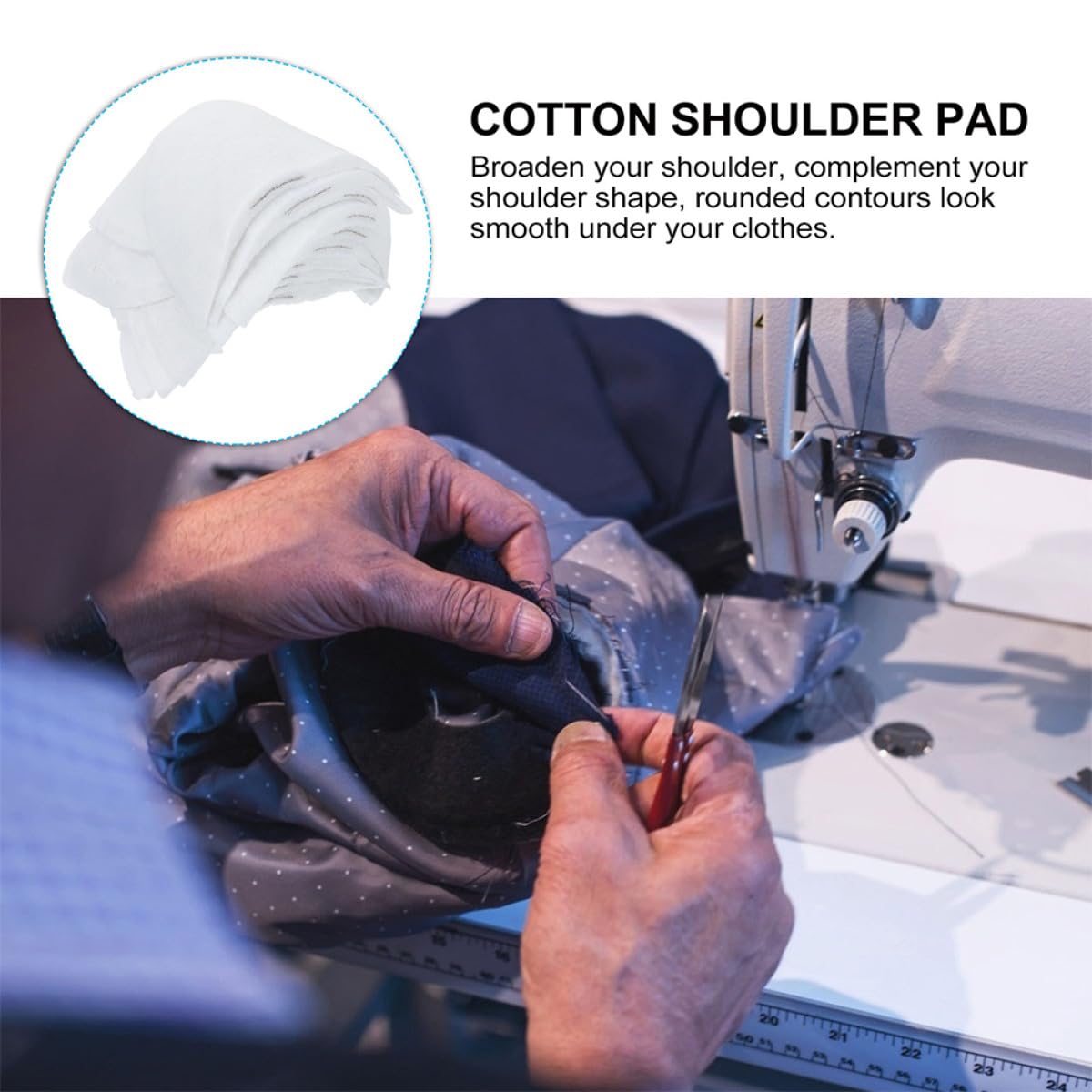 Hombreras Medianas de Algodón para Mujer y Hombre, Almohadillas Elásticas para Uniformes Laborales, Trajes y Abrigos, Uso Diario en Ropa Casual