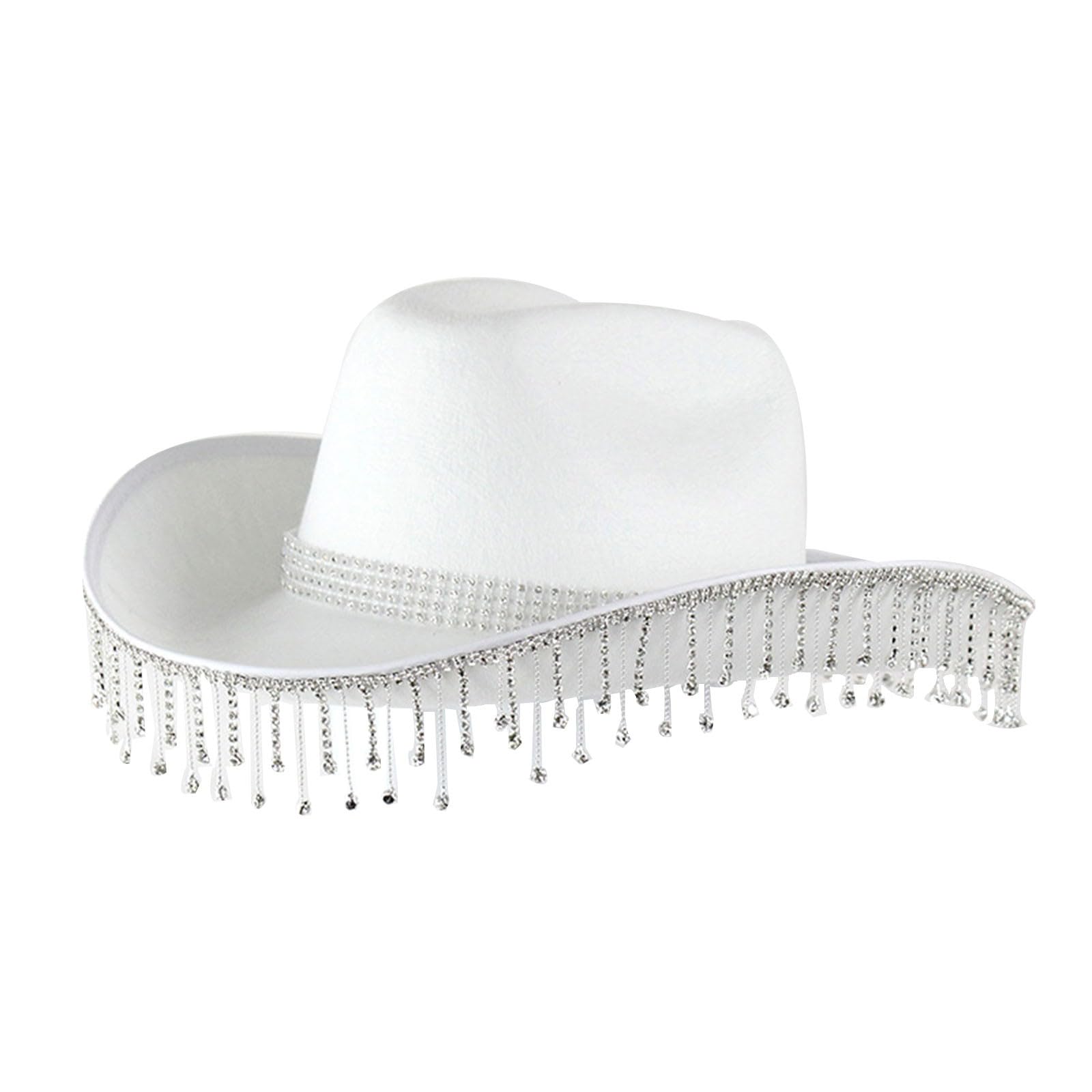 Sombrero de Copa de Boda con Flecos de de imitación para Fiesta de Color sólido para Mujer, Sombrero de Vaquero Occidental Sombreros De Cowboy Hombre