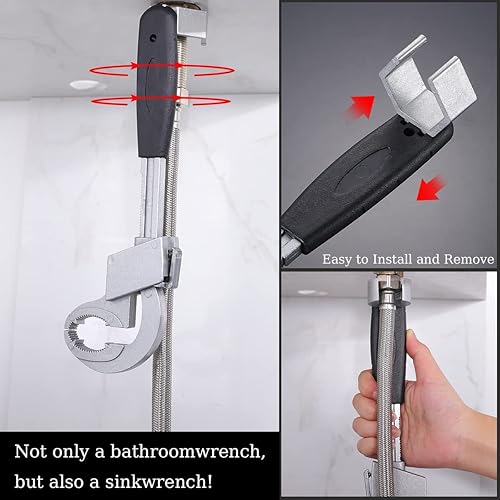 Miniatura 4 de Llave universal ajustable de doble extremo, juego de llaves multiusos para lavabo de baño, llave universal para tubo de agua, llave ajustable de