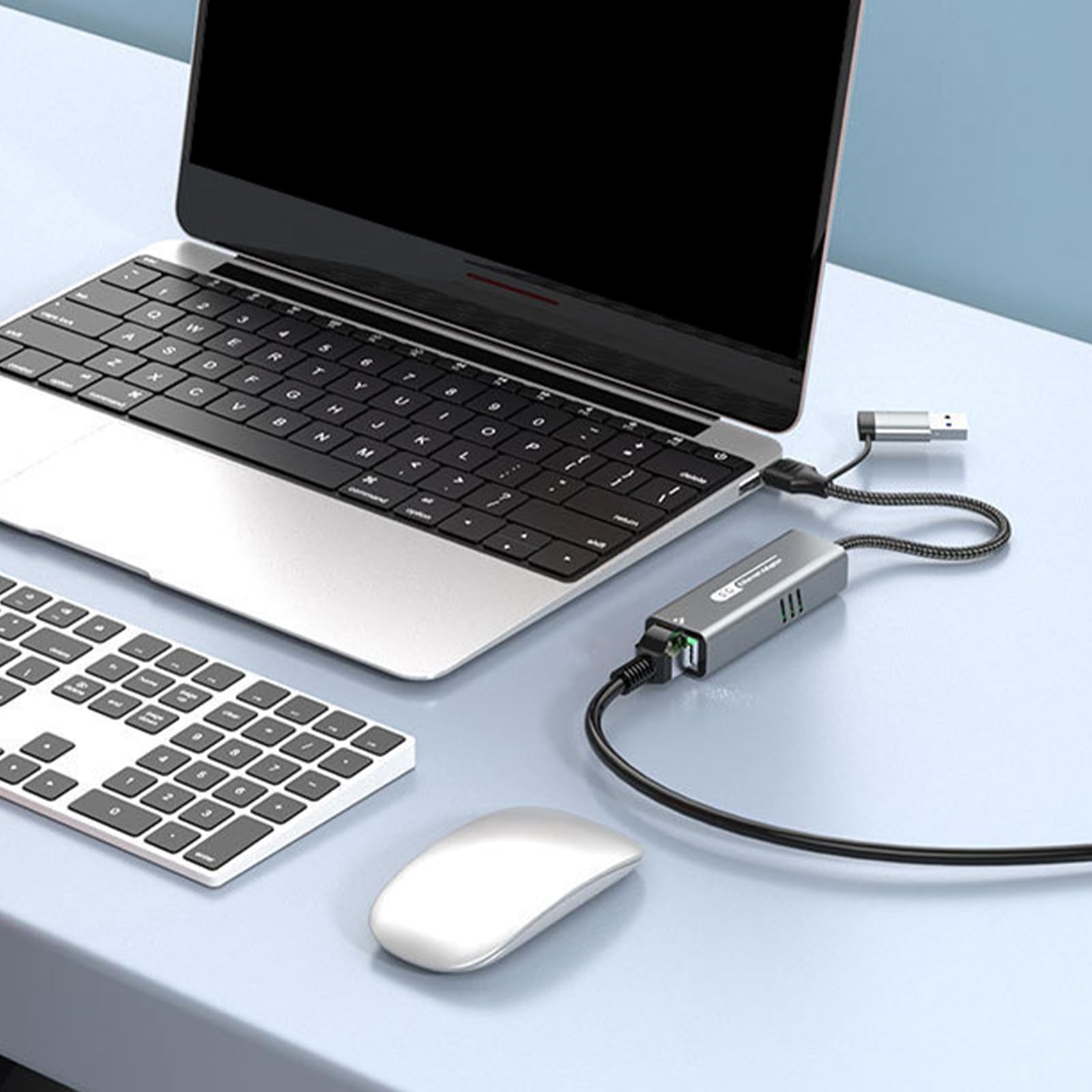 Tipo C di alluminio di USB alla cassa dell'alluminio dell'adattatore 5Gbps di rete RJ45 per il trasferimento efficiente dei dati