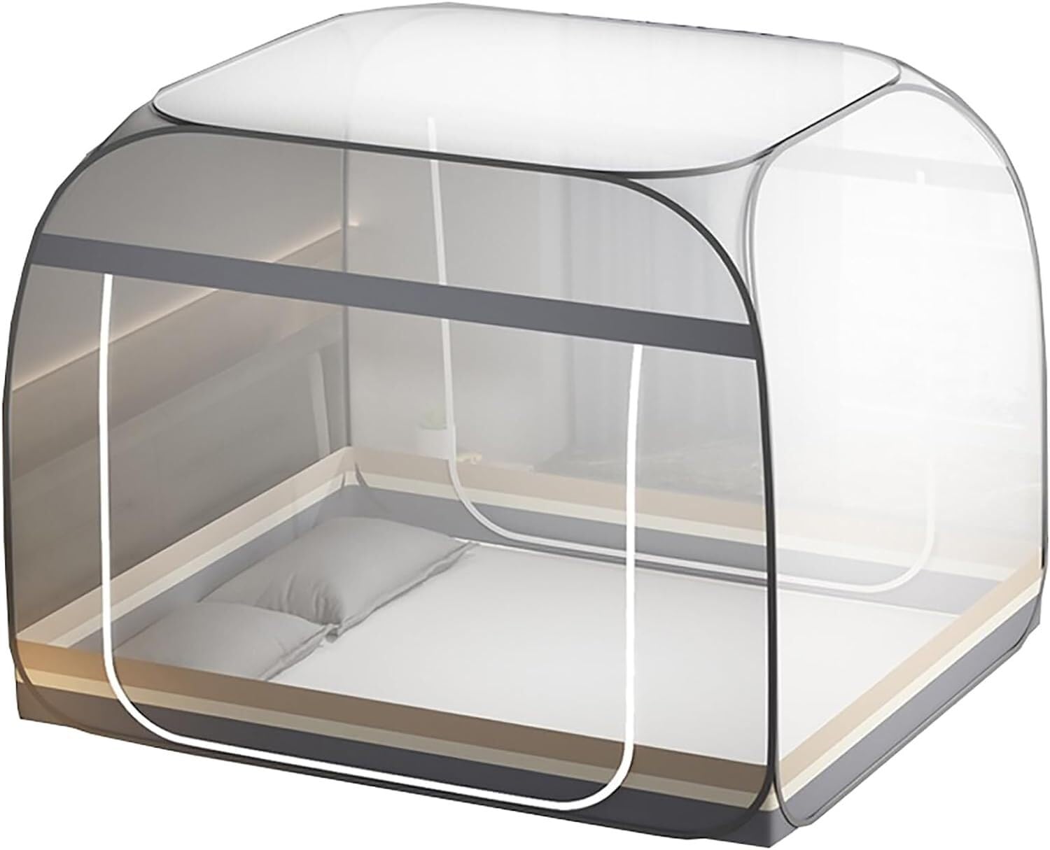 Moustiquaire de lit anti-moustique | Tente sans fond marron 1.8m pour dormir serein
