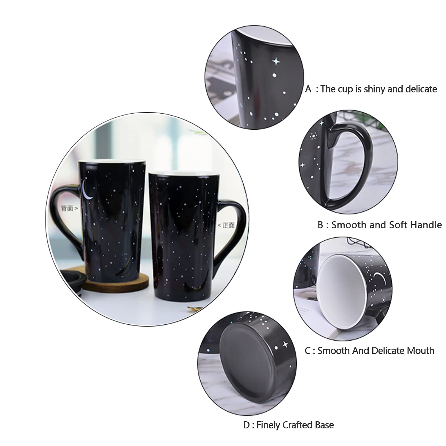 Lehaha Taza Magica Personalizada con Foto Termocromica,Regalo Personalizado | Collage Fotografico Taza Cafe Cambio Color para Adultos Cumpleanos Aniversario, 16oz/500ml