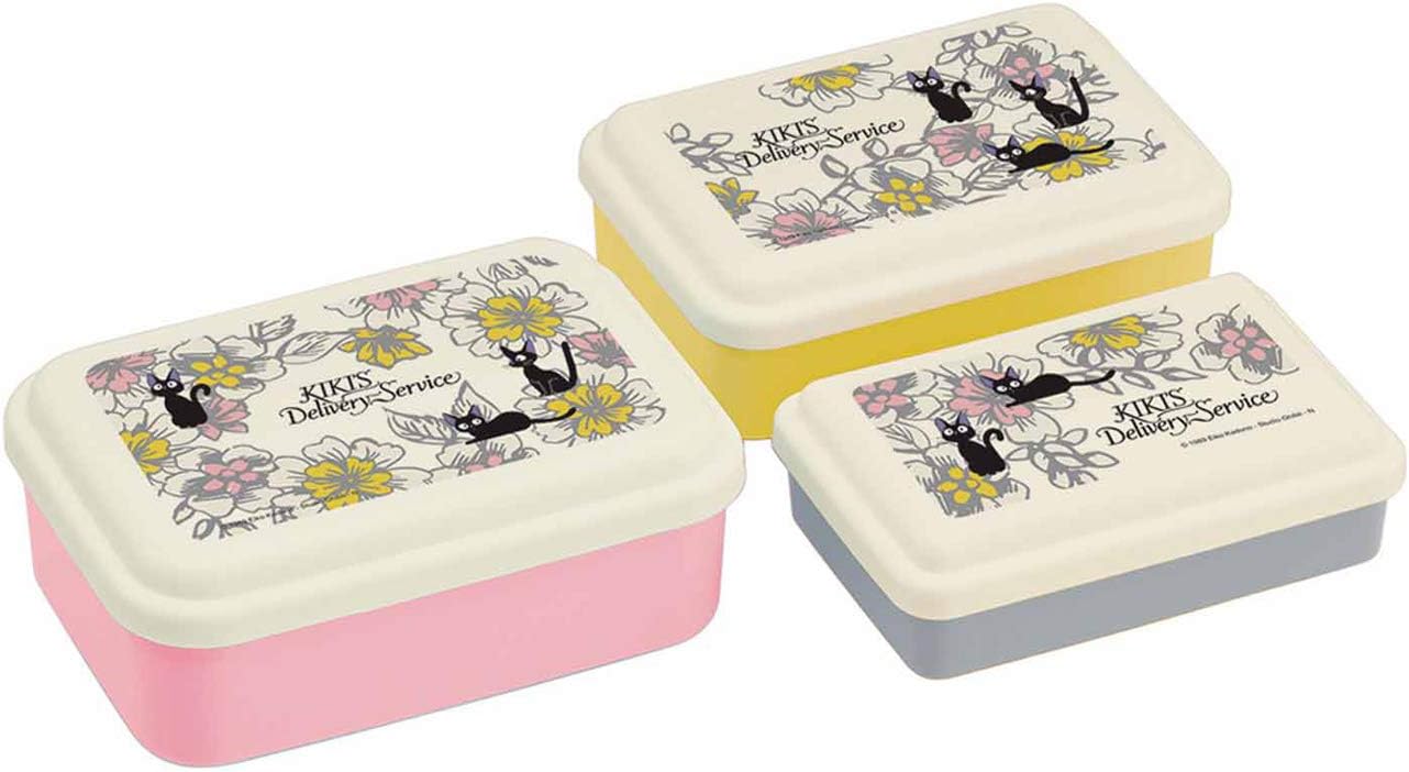 Skater Kiki's Delivery Service Food Storage Container with Lids 3pc Set - Authentic Japanese Design - Durable, Dishwasher Safe - Jiji Elegance