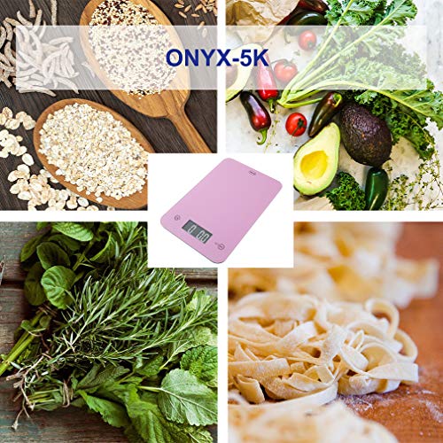 American Weigh Scale Onyx Series Digital Multifunction Kitchen Weight Scale, Pink, 11Lbs X 0.1Oz (Onyx-5K-Pk) #TOP5