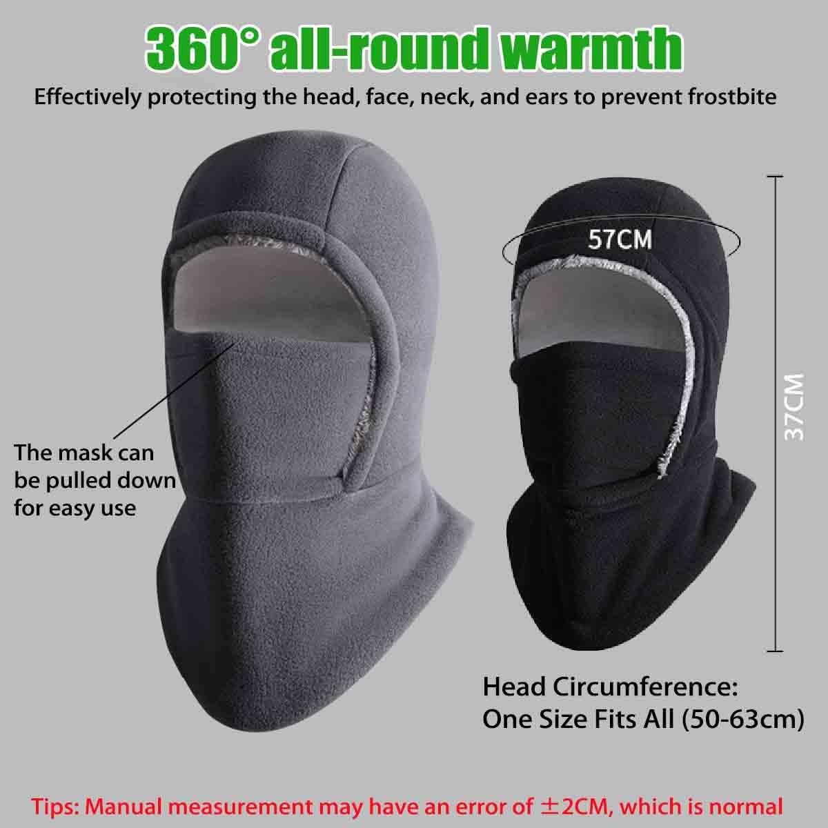 Unisex Windproof & Warm Balaclavas,Winter Warmth 3-in-1 Hat Face Mask,One-Piece Hood Face Covers Neck Warmer Ear Protection