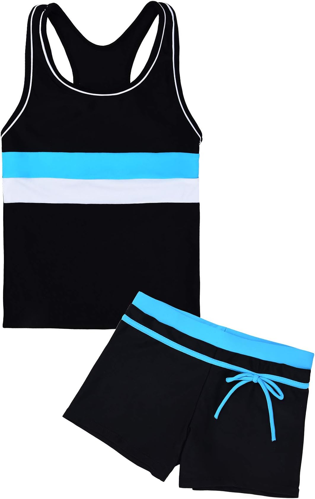 Girls Swimsuit Two Piece Tankini Swimwear with Boyshort