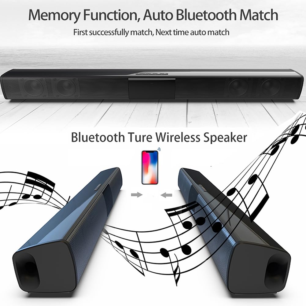 Barra de Sonido BS-28B Altavoz Bluetooth EstéReo Sonido de Cine en Casa Altavoz PortáTil InaláMbrico de Escritorio Multifuncional