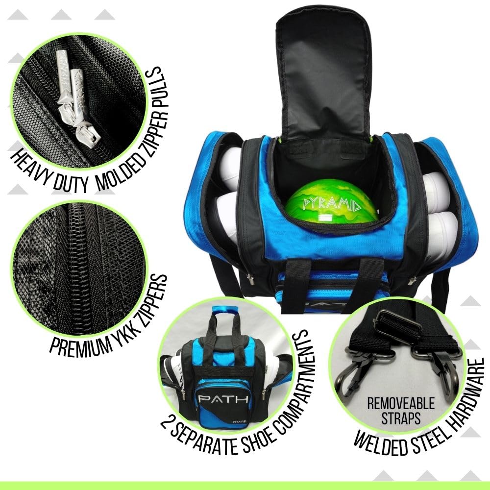 Pyramid Path Pro Deluxe Bowlingball-Tragetasche, 15 Schuhe und Zubehör