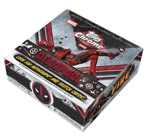 Topps 2025 Chrome Marvel Deadpool Hobby Box, Trading Cards, Look for Autograph and Sketch Cards