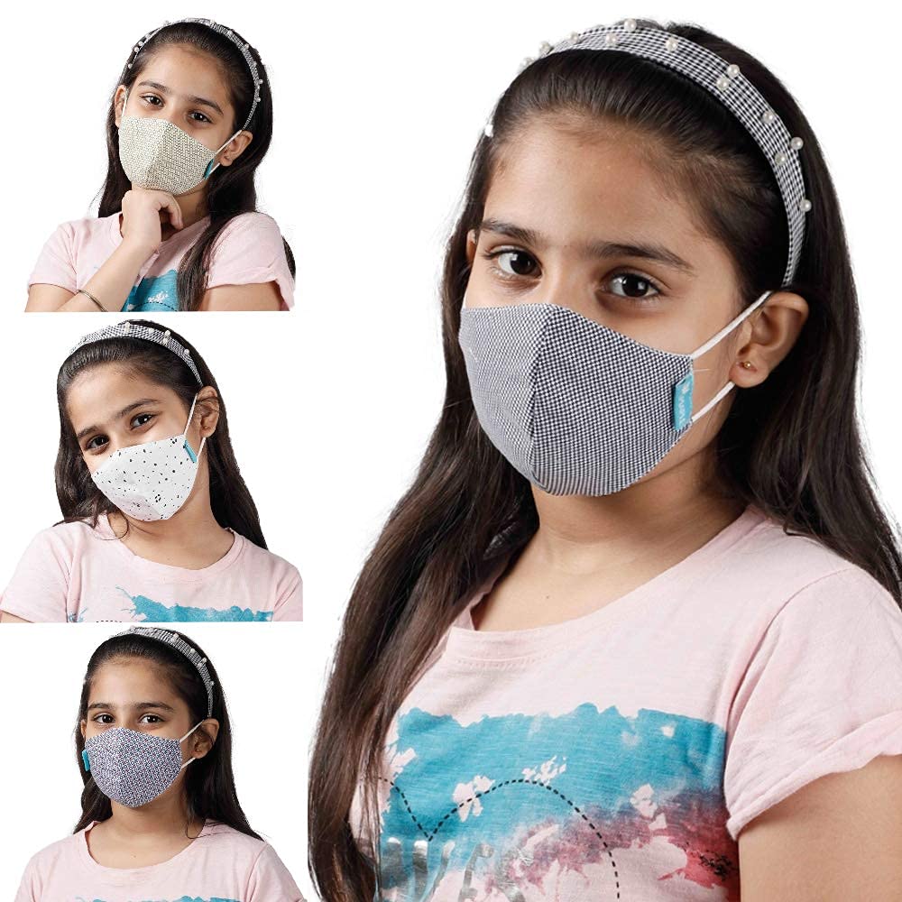 Maple Kid Mask Reusable And Washable 3 Layer Printed Cotton Face Mask For Kids Boys girls Unisex Anti Pollution Assorted Free Size-image-49