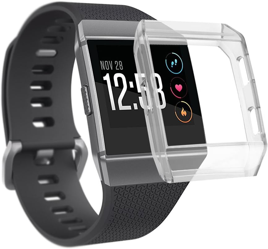 Fitbit Ionic Cover Case, TPU Soft Accessory Frame Rugged Protective Shell Slim Shock Resistant Replacement Bump for Fitbit Ionic Smart Fitness Watch,1pack Crystal Clear