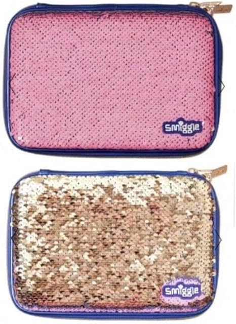 Smiggle Pencil Case Hardtop 'Shimmy' with Reversible Sequins (Pink/Purple)