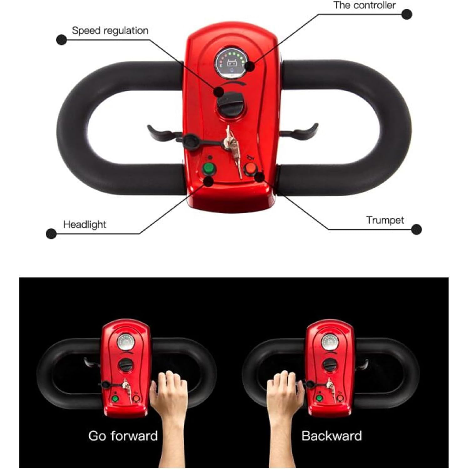 Scooter de movilidad eléctrica Scooters eléctricos de viaje plegables de 4 ruedas con cesta, soporta 110 kg de peso, velocidad máxima de 6 km/h, para todo terreno, para personas mayores, adultos