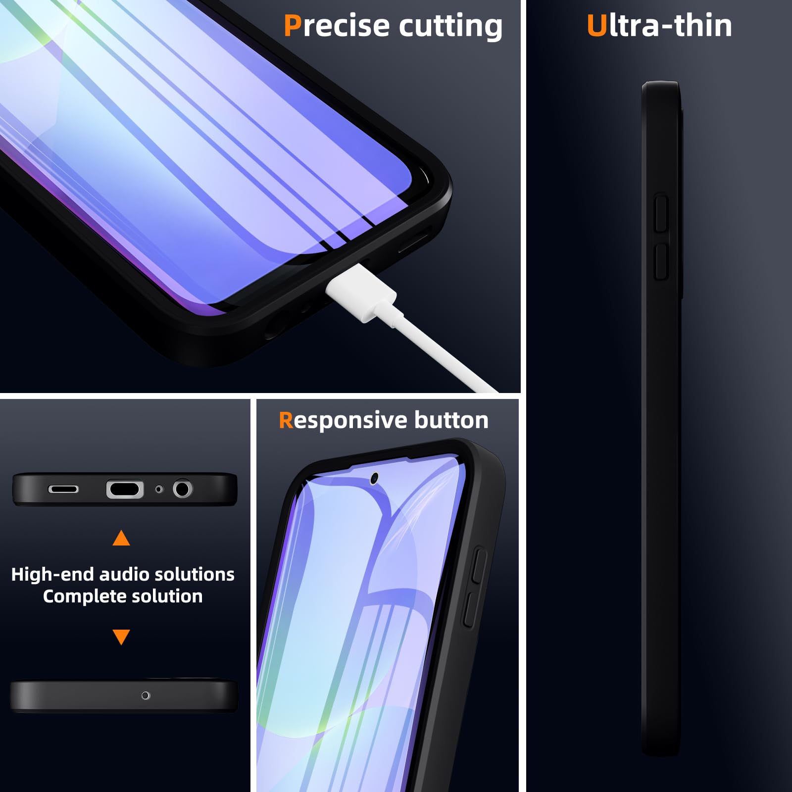 Phoona Etui do Samsung Galaxy A36 5G / A56 5G z przezroczystą folią ochronną, odporne na wstrząsy silikonowe etui 360 stopni pełna ochrona, odporna na zarysowania wytrzymała obudowa do Samsung A36