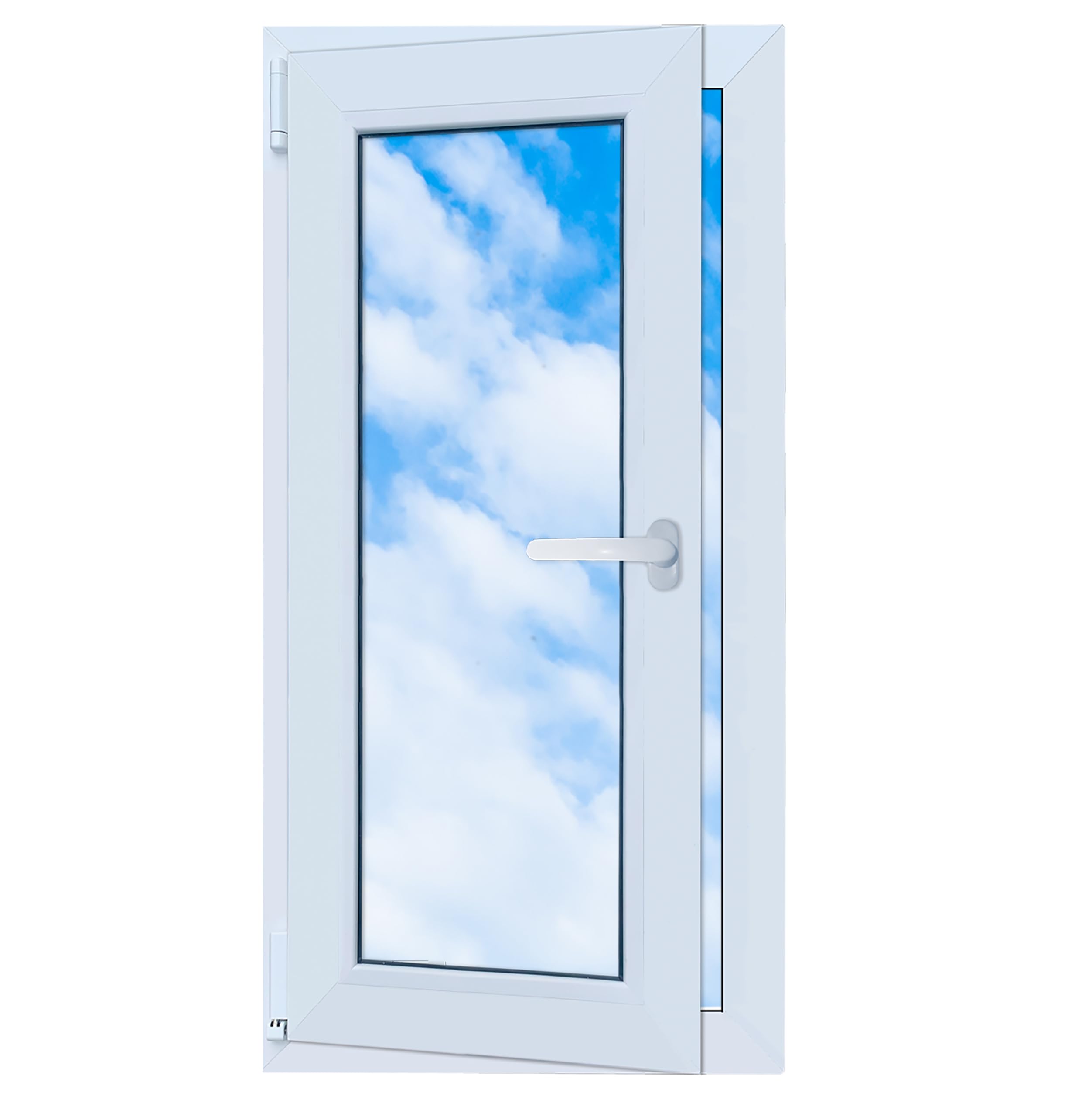 LORAC | Finestra in PVC Rovere dorato-bianco, 500x800mm, DIN Sinistra, inclinabile e apribile, doppio vetro, a risparmio energetico – Finestra con certificato CE per cantina e appartamento