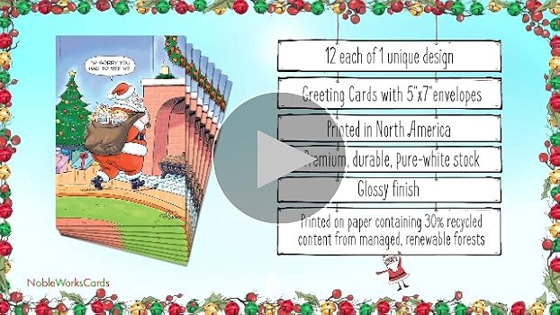 Amazon.com : NobleWorks - 12 Funny Cartoon Christmas Cards