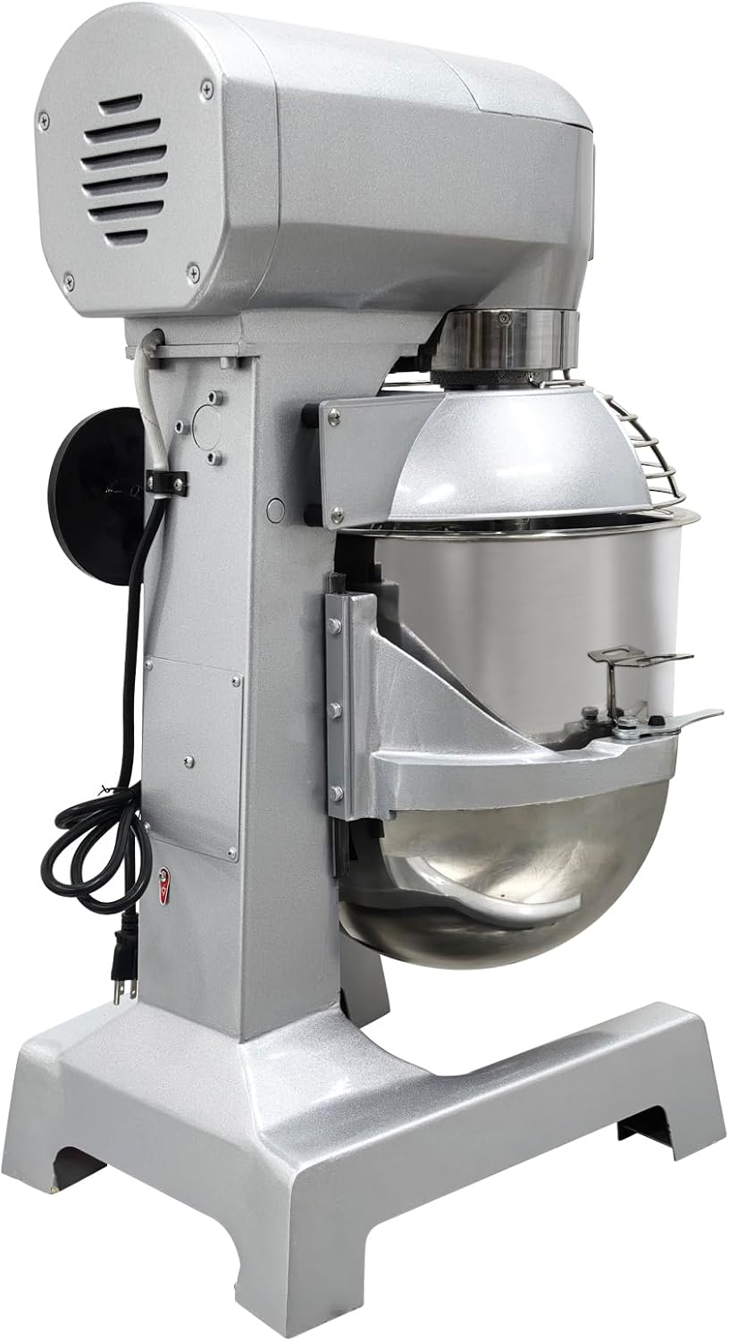 30L 30QT Commercial Food Mixer 3 Speeds Adjustable Dough Mixer With 3 Mixing Tools Dough Blender Machine 110V 1250W（with a Protective Cover）