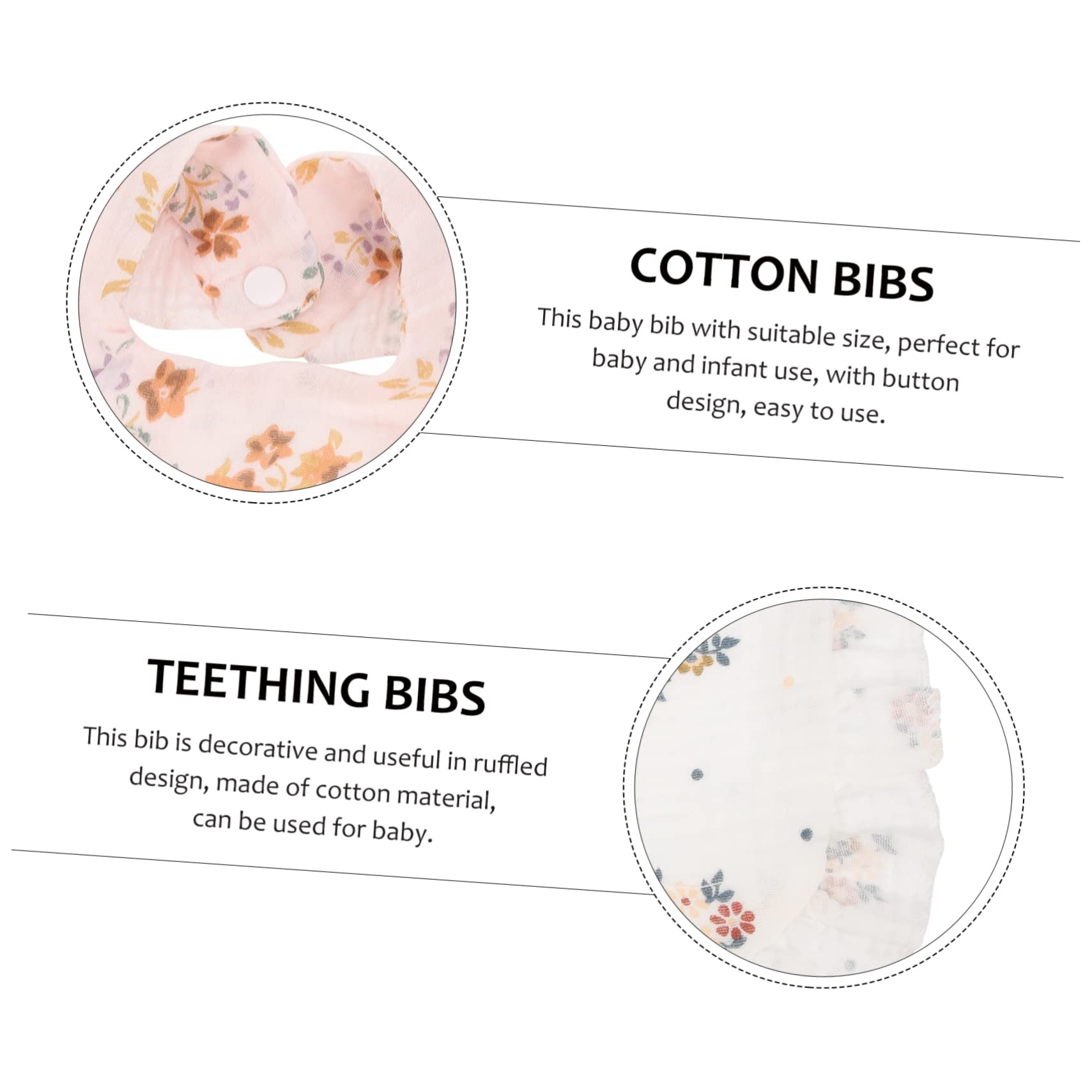 VICASKY 18piezas Baberos De Algodón Para Bebés Baberos De Alimentación Lavables Diseño Elegante y Botón Práctico Para Mantener La Ropa Limpia y Seca