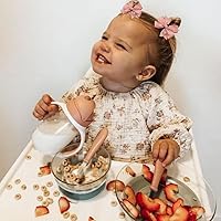 Vista 5 de 30 lazos para el pelo de 2 pulgadas para bebés y niñas, mini molinete de boutique, cinta elástica para el cabello, accesorios para niños pequeños