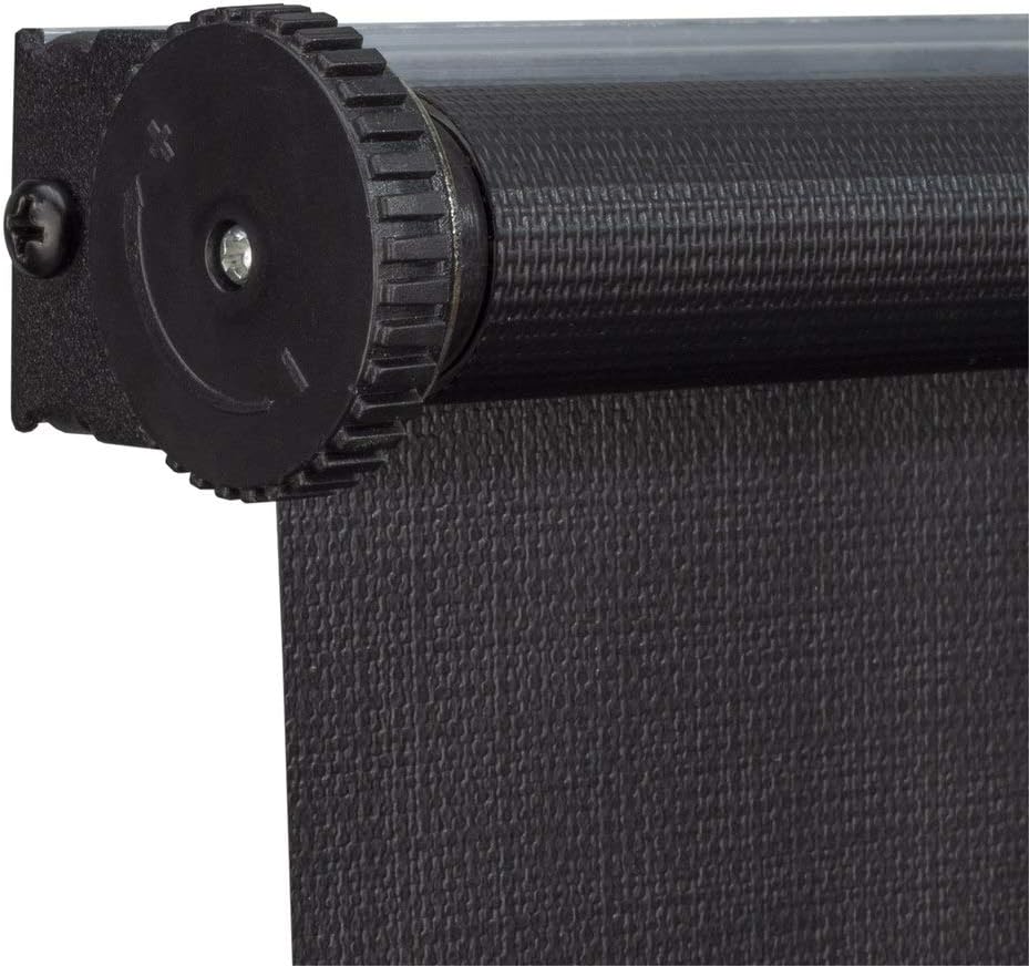 RecPro Black RV Roller Shades | Slow-Rise Roller Shades | Blackout Window Cover for Camper and RV Blinds (17" W x 32" H)