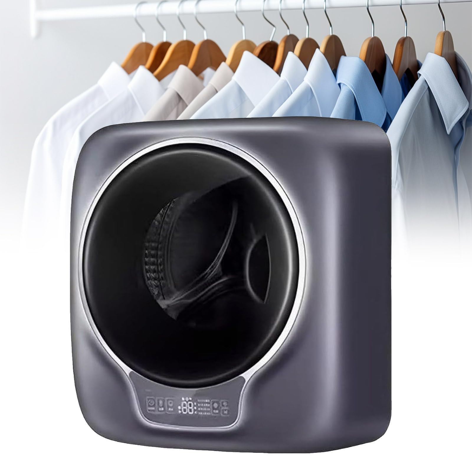 Mini lavatrice da 3 kg, lavatrice per biancheria intima a parete, mini lavatrice compatta completamente automatica a carica frontale, con pannello di controllo ＆ APP, per viaggi, appartamenti