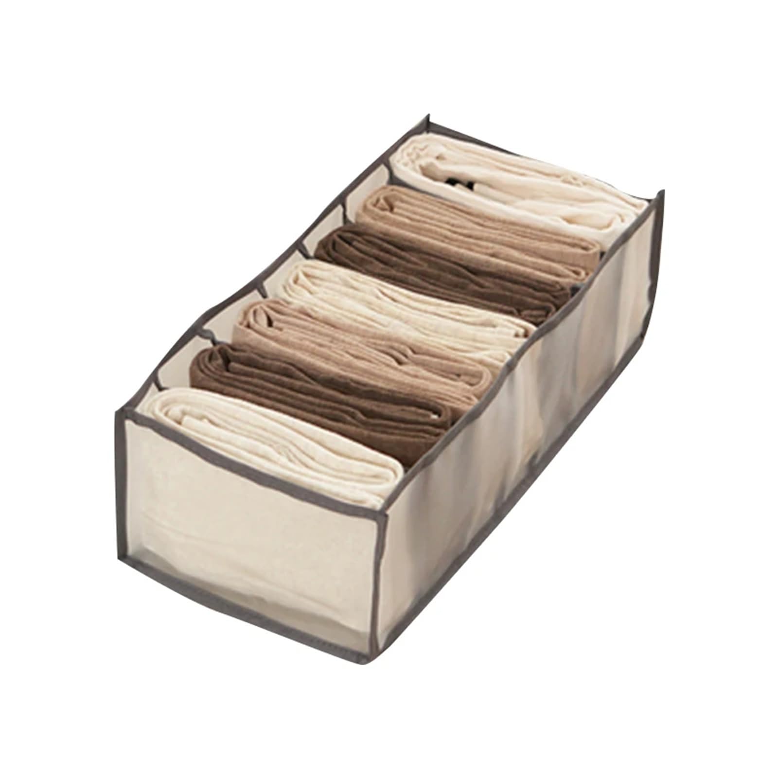 BAYNOPURIN Sock Storage Box Jeans Storage Box Closet Wardrobe Clothes Compartment Boxes Drawer Socks Separation Organizer Pants(Gray 17x36x12)