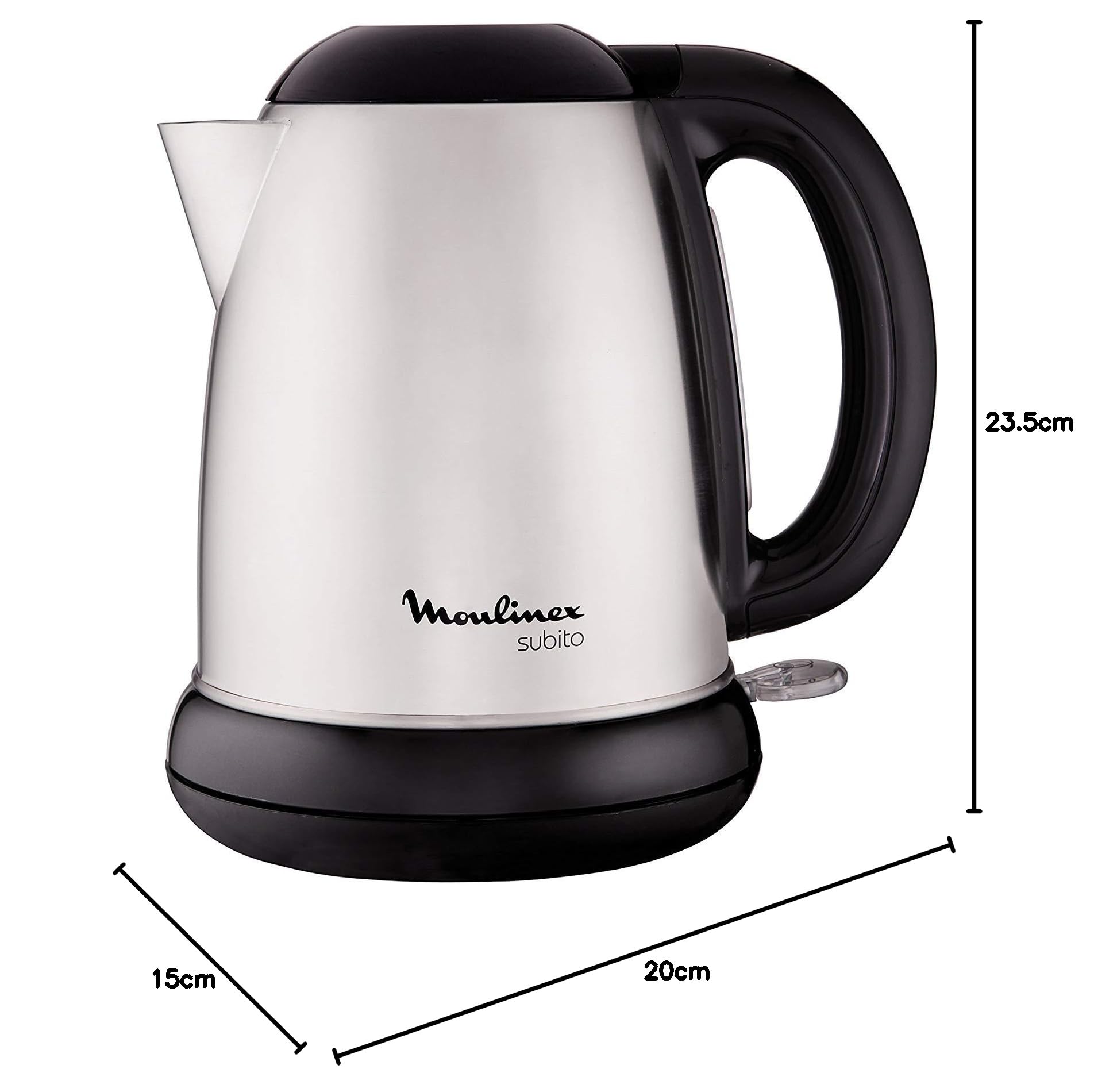 Moulinex BY540D10 Bollitore Elettrico 2200w lt1,7 Preparazione Colazione Arredo tavola, 2000 W, 7 Cups, 1 Decibel, Inossidabile, Acciaio e Nero