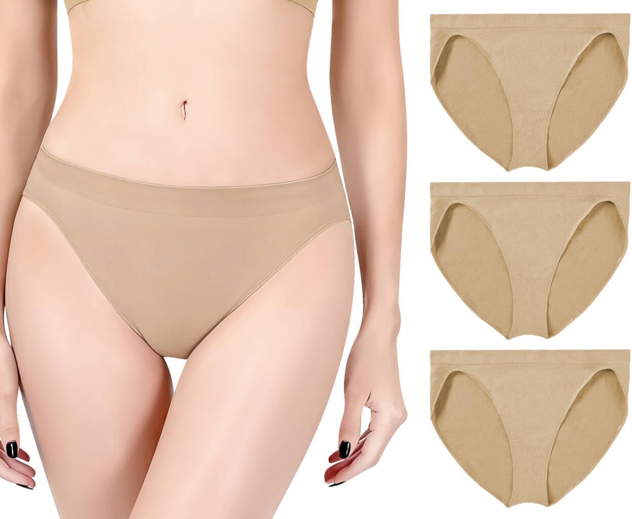 Pro Dance Ballet Briefs for Girls and Women Seamless Gymnastics Under-pants Dancer Beige Ballerina Underwear