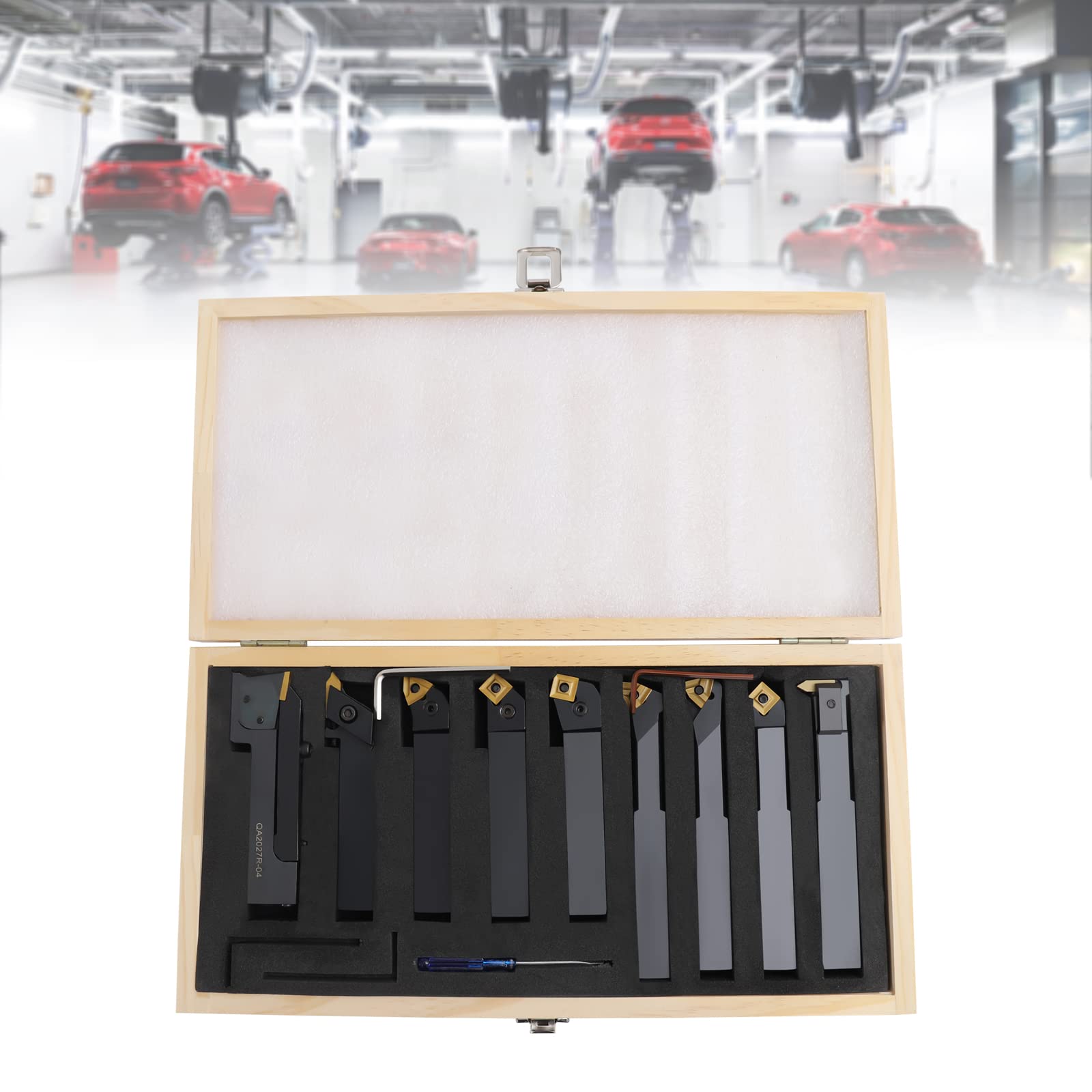 Set di utensili rotanti, 20 x 20 mm, 9 pezzi, supporto per utensili rotanti, set di utensili rotativi con inserti, accessori rotanti