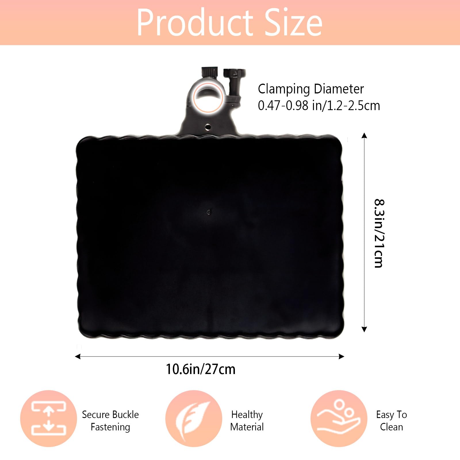 Lash Tray Holder, Lash Organizer for Lash Techs & Drawing, Lash Tech Suppliesr for Artists, Lash Trays Holder for Salon or Homes Use, Lash Trays for Lash Extensionn, Clamp Shelf Black (10.5 x 8Inch)