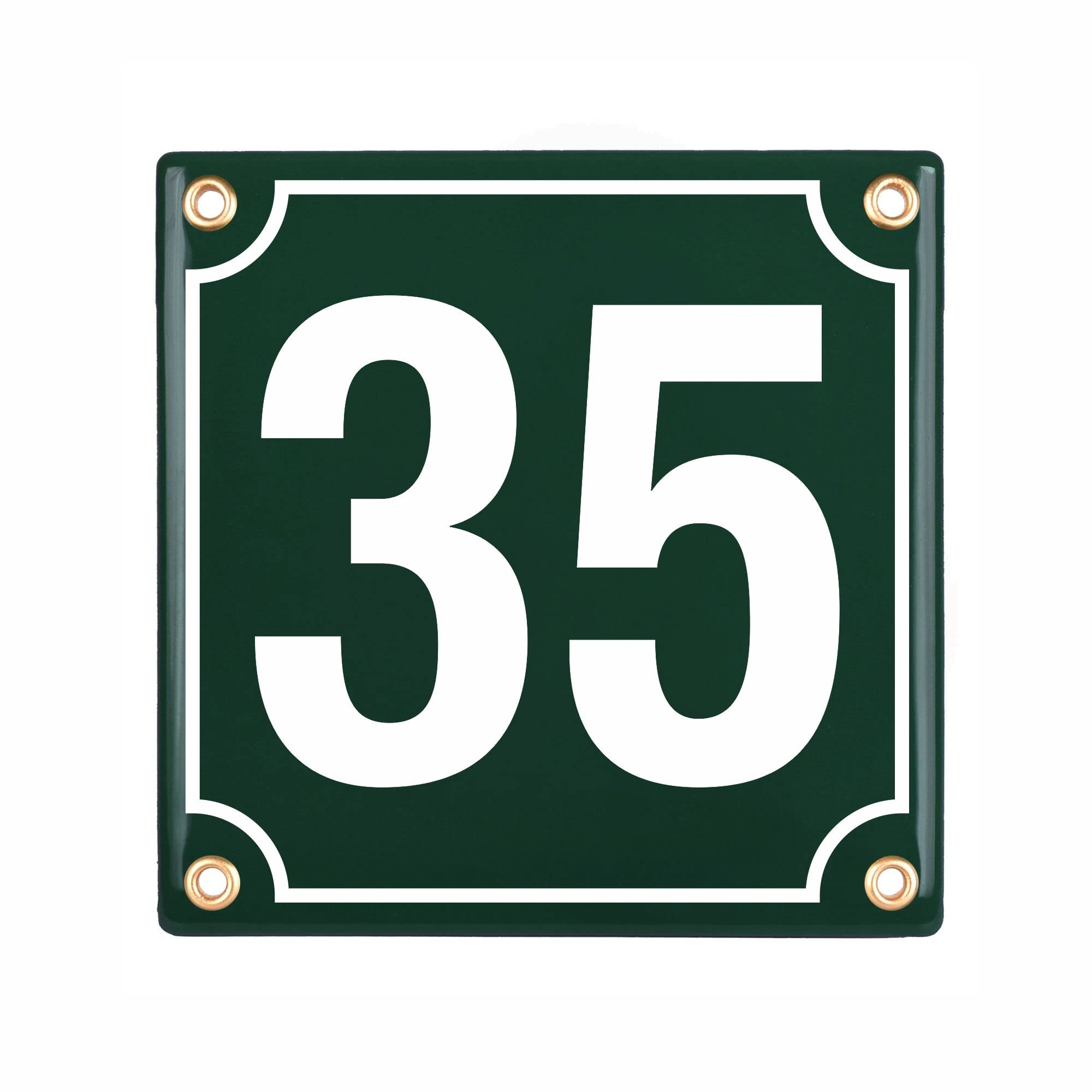 Numéro de Maison | Plaque Émaillée Personnalisée 15x15 cm | Numéro de Rue | Panneau de Porte (Bleu)