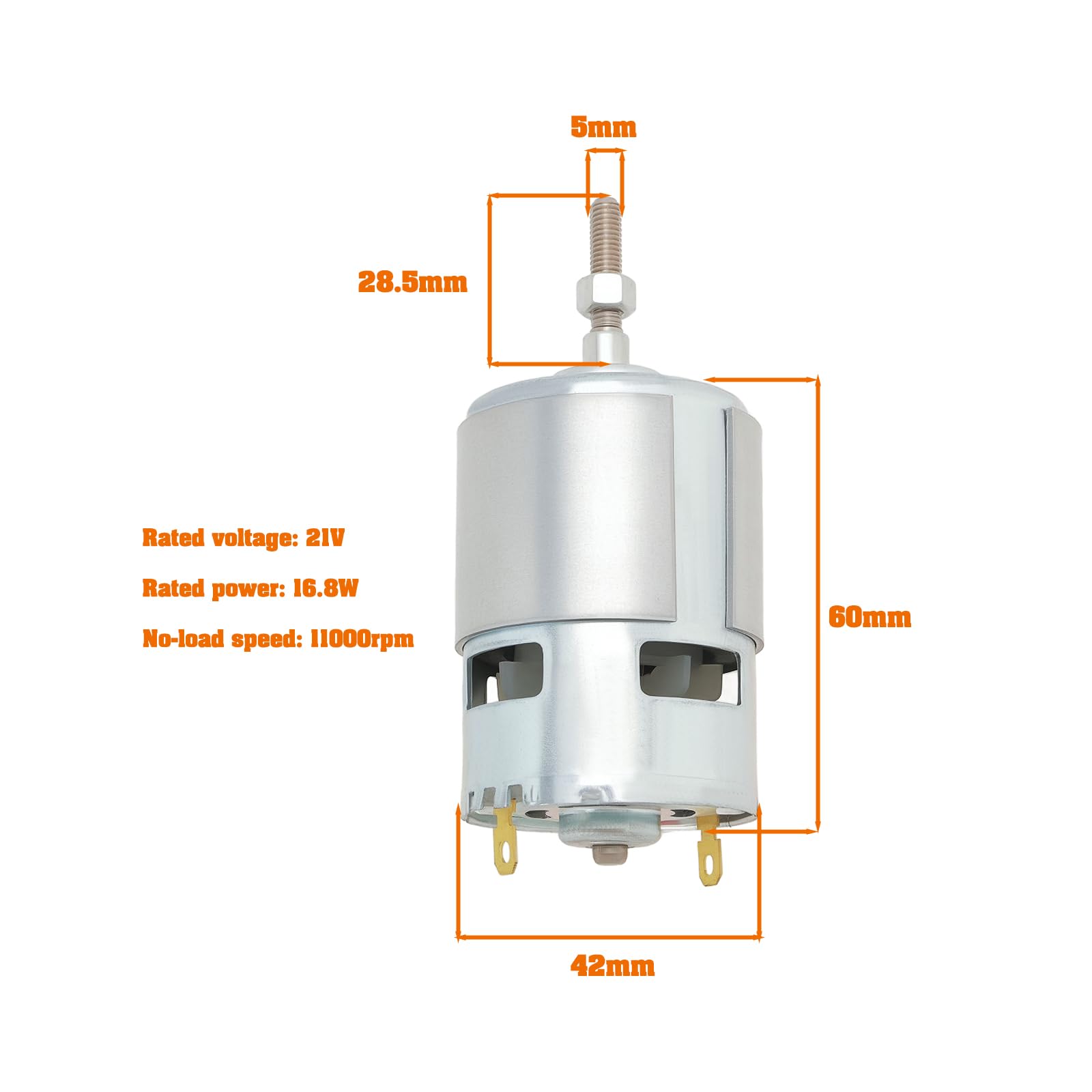 755 Bürstenmotor 755 Gleichstrommotor DC 21 V Bürstenmotor Motor mit Großem Drehmoment Und Langer Welle für 21 V Trimmer-Grasschneidermotor