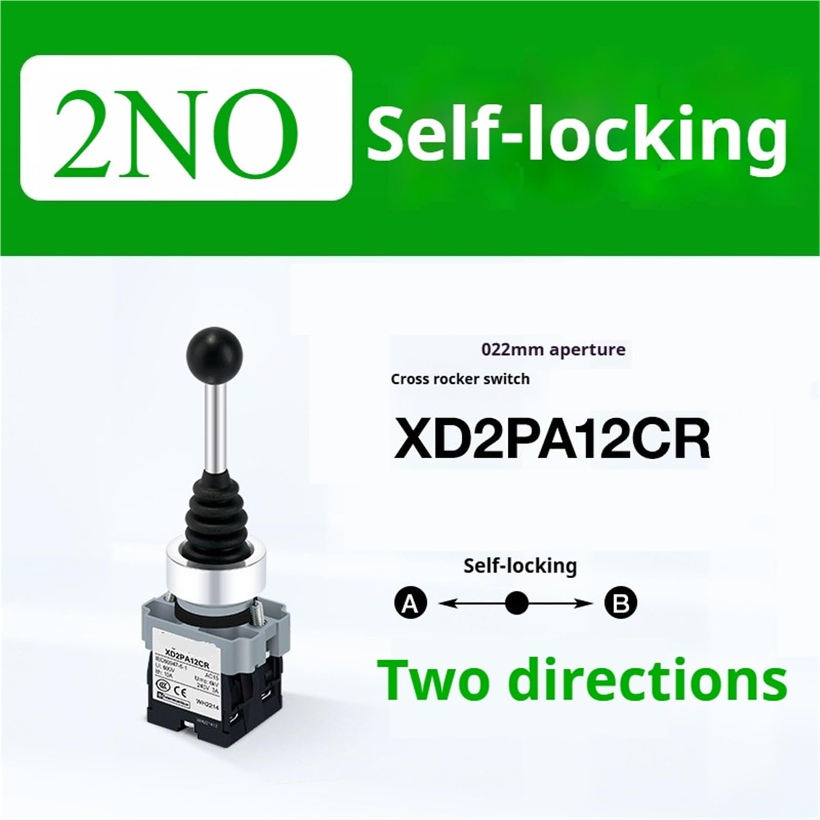 Kreuzschalter mit Selbstrückstellung und Selbstverriegelung, Zweiwege-Hauptbediengriff XD2PA12CR XD2PA22CR XD2PA14CR XD2PA24CR(XD2PA12CR)
