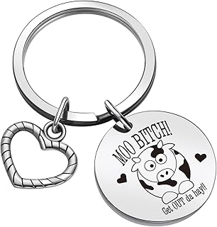 ZQEOU Cow Girl Gift Cute Cow Mom Jewelry Cow Lover Keychain For Women Funny Cow Keychain Graduation Jewelry Bestie Keychain Cow Accessories Gift Cow Whisperer Keychain Prank Gift Cow Girl Keychain