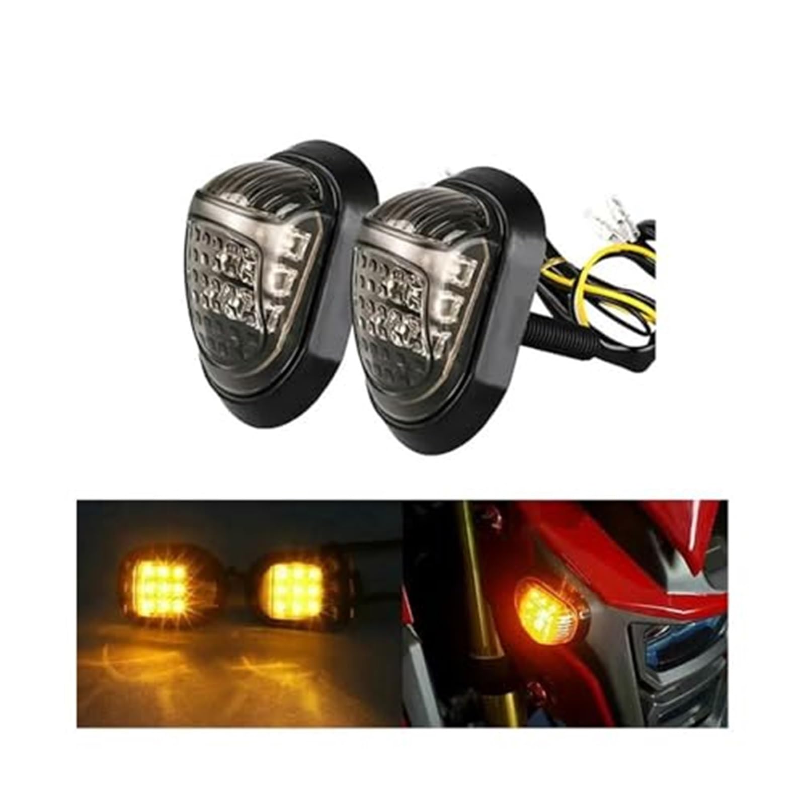 Przednie tylne kierunkowskazy Kierunkowskazy 1 para Uniwersalne akcesoria motocyklowe Kierunkowskaz Lampa kierunkowskazów, dla Grom MSX125 MSX 125 Kierunkowskaz z przodu i tyłu motocykla
