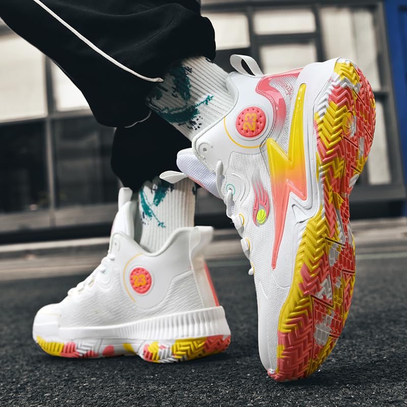Image of Womens Mens Basketball Shoes Lightweight Fashion Breathable Comfortable Non Slip Sport Indoor Outdoor Sneakers for Unisex