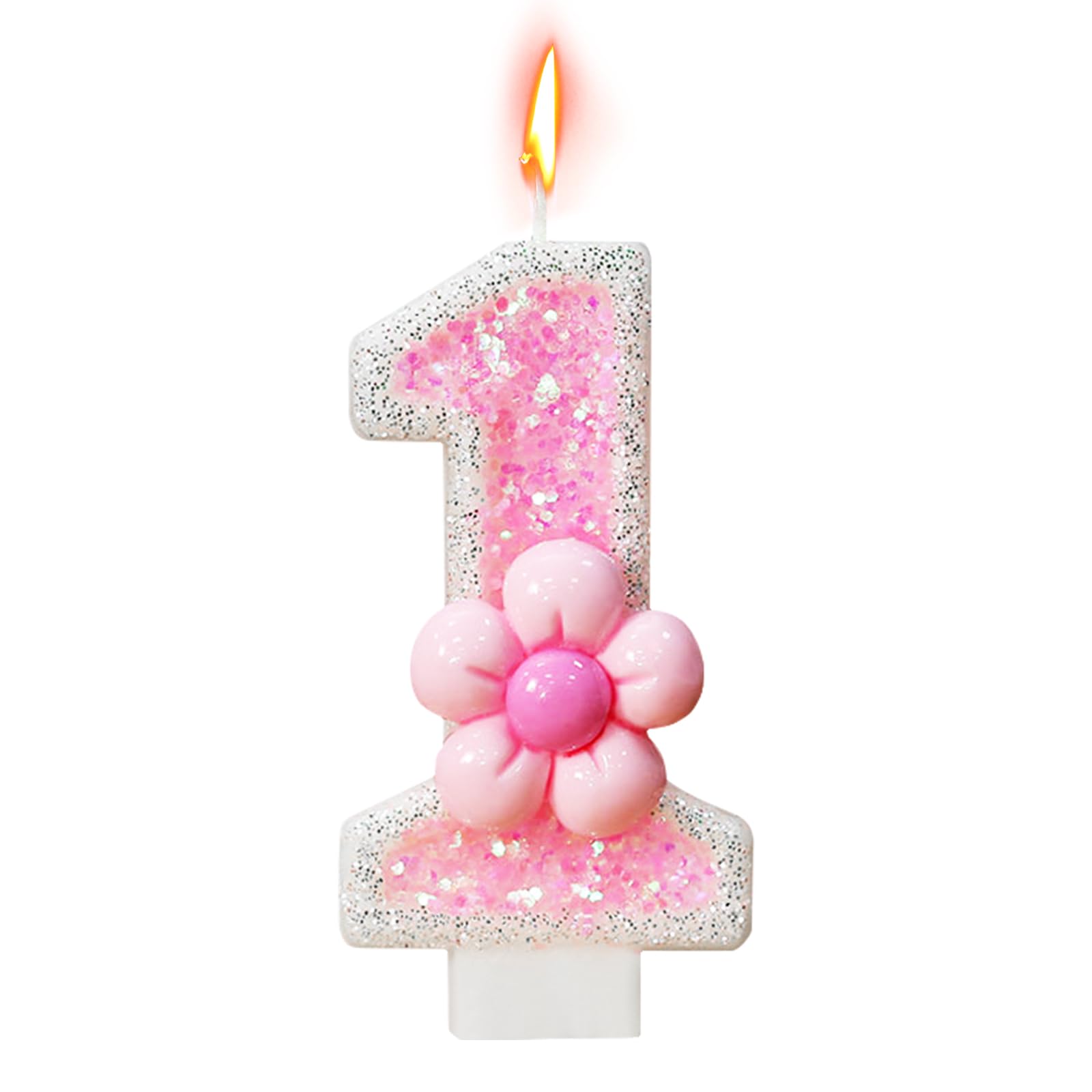 Candelina Numero 1 Oro Rosa - A Base Vegetale, Profumata, Per Compleanni, Altezza 1 Unità