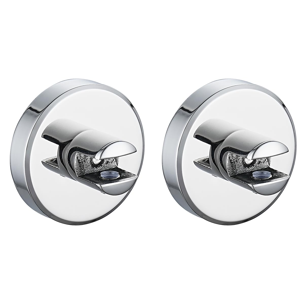 JQK Glass Shelf Bracket Chrome, Work for 6-8mm Shelf, 304 Stainless Steel Polished Steel Wall Mount Brackets 2 Pack, GSB101-CH-P2