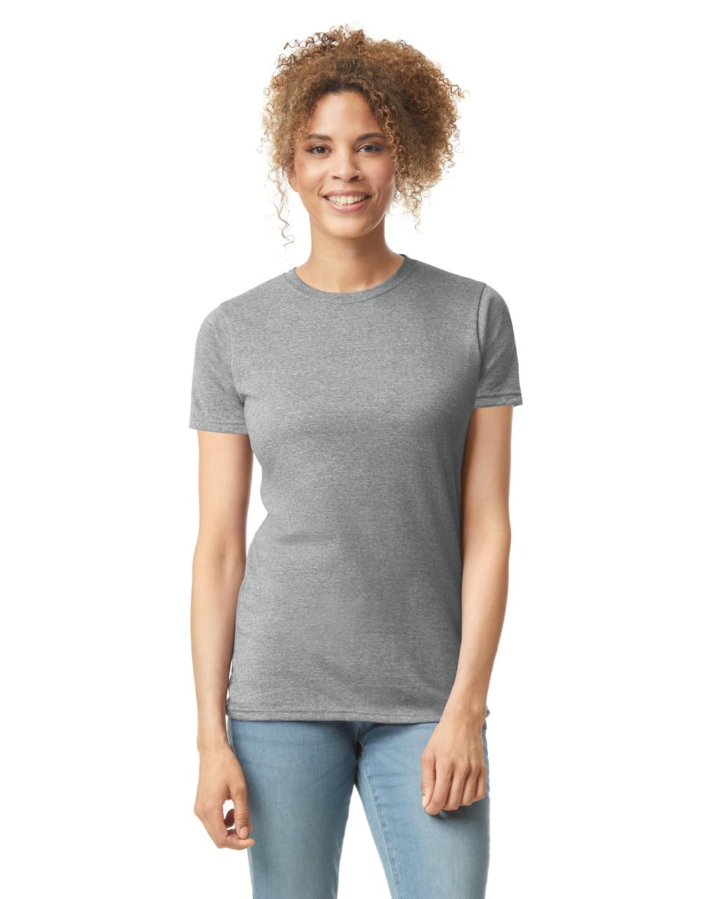 Gildan Women's Sport Grey (Rs) Soft Style Short Sleeve T-Shirt (S) (Sport Grey (Rs))